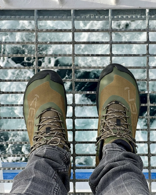 keen shoes with water underneath